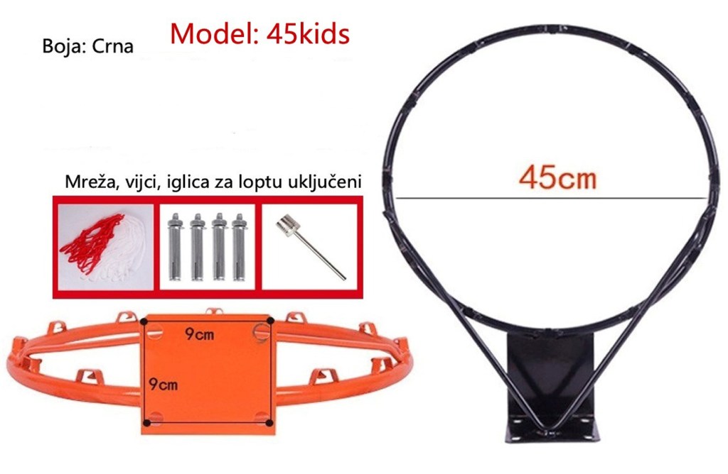 Košarkaški obruč kids 45cm
